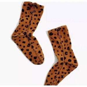 Madewell Leopard Print Slipper Women’s Socks Size Large/Extra Large